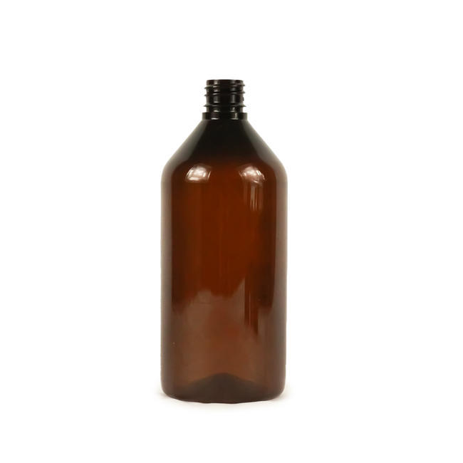 Fľaša plastová hnedá bez uzáveru – v balení 1 ks  - 215 ml