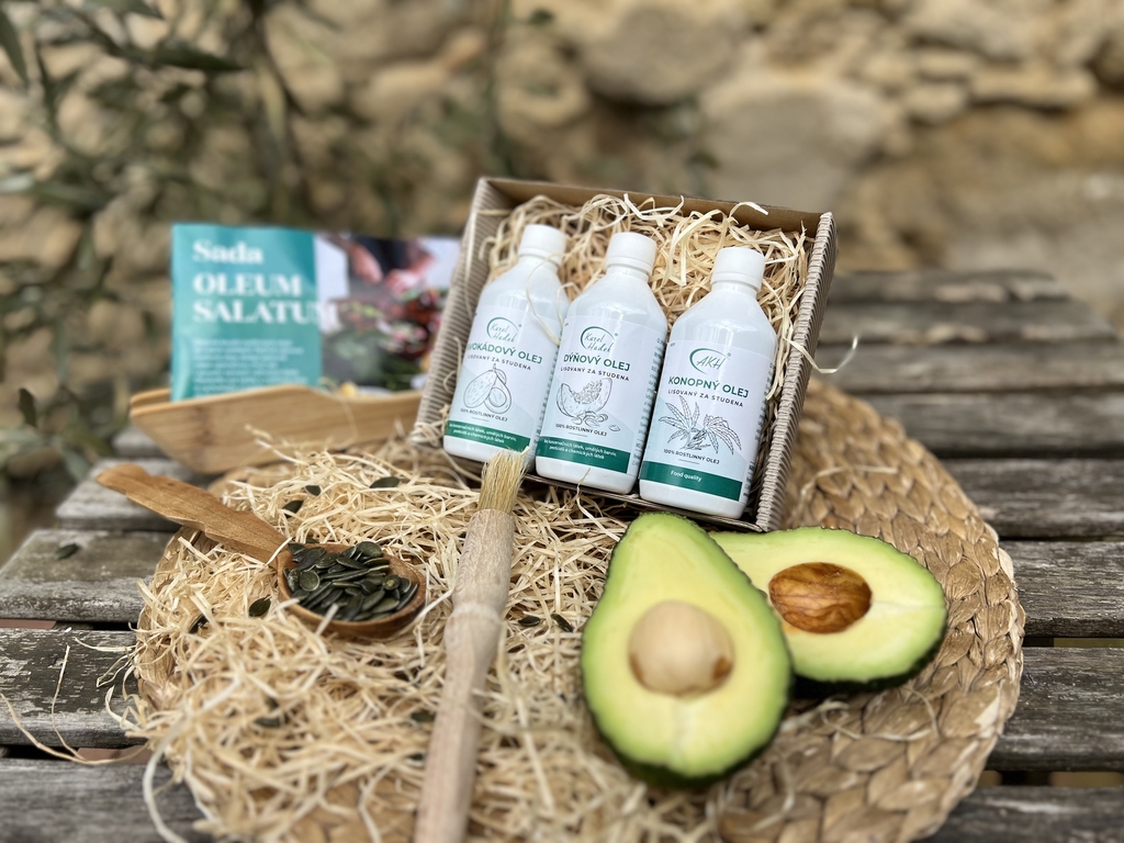 SADA OLEUM SALATUM - avokádo, tekvica, konope - oleje do šalátov - po 115 ml